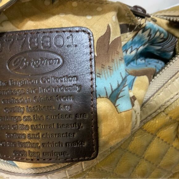 BRIGHTON  STOCKADE Quilted  Patent Leather Satchel HandBag shoulder bag - Picture 11 of 15